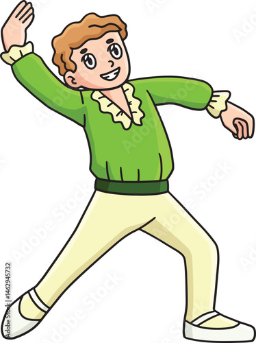 Ballet Danseur making Entree Step Cartoon Clipart 