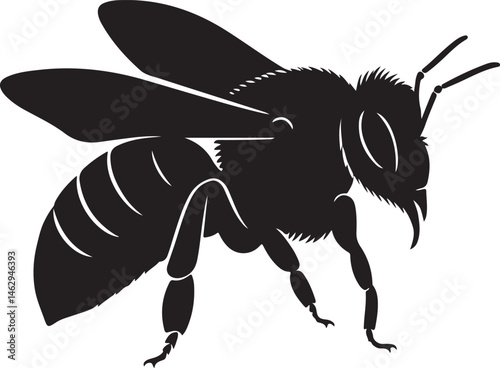 Bee Silhouette Vector Illustration