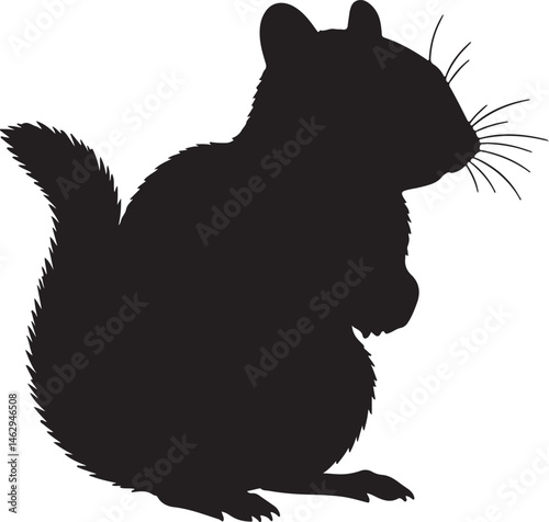 Chipmunk Silhouette Vector Illustration