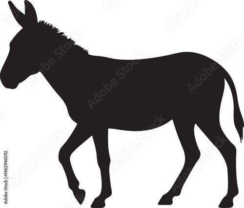 Donkey Silhouette Vector Illustration