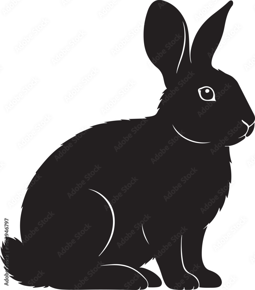 Obraz premium Flemish Giant Rabbit Silhouette Vector Illustration