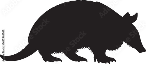 Giant Armadillo vector silhouette on white background