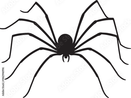 Harvestman spider vector silhouette on white background
