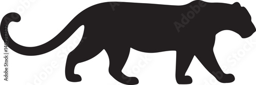 Javan Leopard vector silhouette on white background