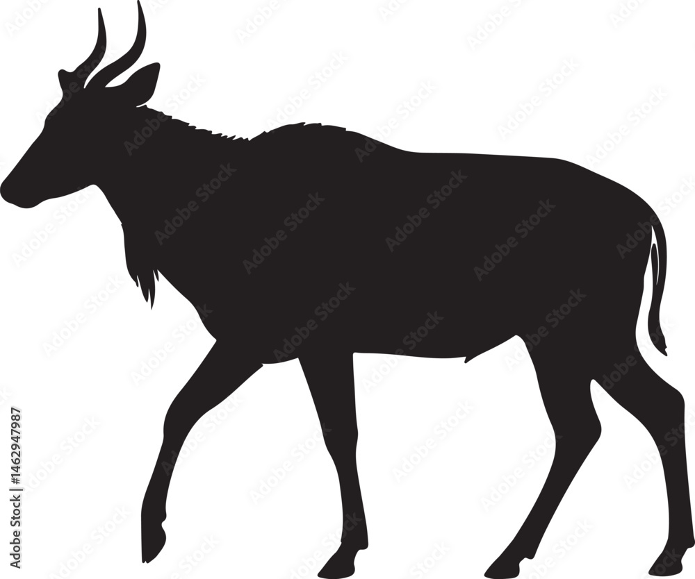 Fototapeta premium Nilgai antelope vector silhouette on white background