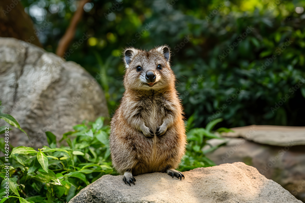 Naklejka premium Quokka Bliss: A Heartwarming Glimpse Into the Joyful World of the Happiest Animal in Nature