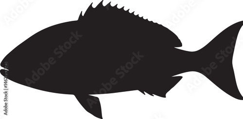Yellowtail Snapper Silhouette Side View Single Icon