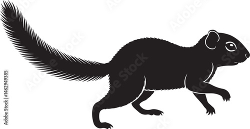 Zanj Sun Squirrel Silhouette Side View Single Icon