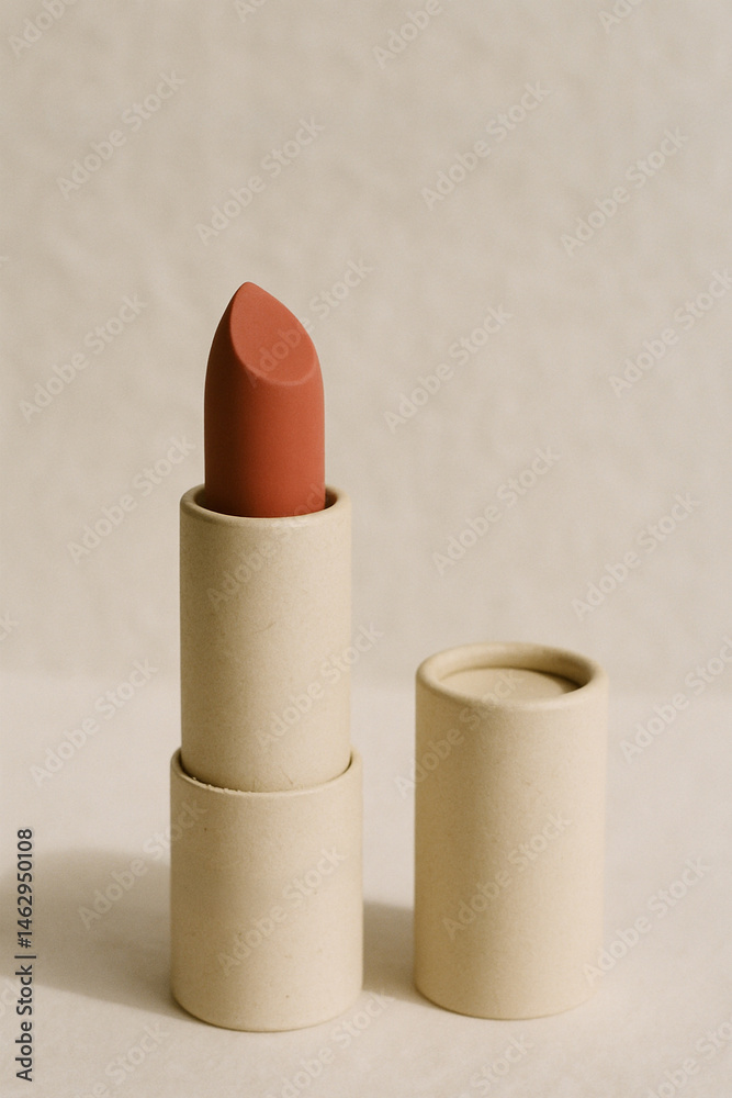 Sustainable lipstick in eco-friendly paper packaging