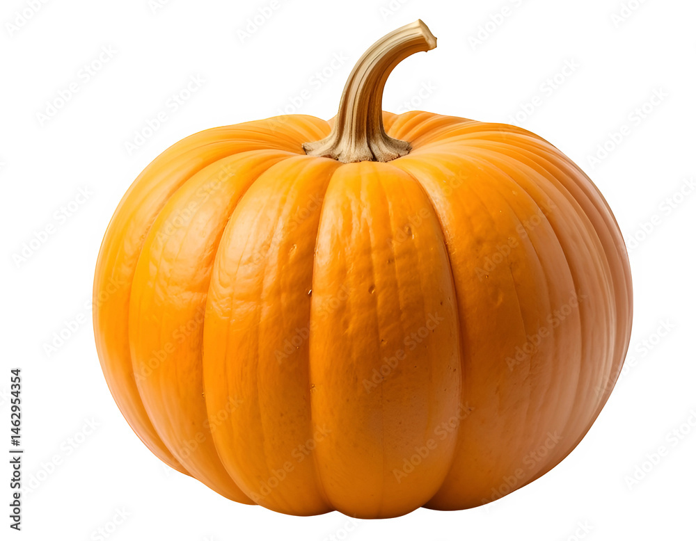 Obraz premium Vibrant Orange Pumpkin Against Transparent Isolated Background 