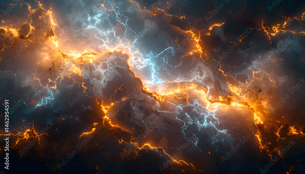 Fototapeta premium Hyper-Realistic Bioluminescent Marble Wall