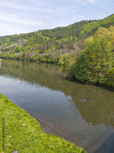 Obraz na płótnie Spring Landscape of Pancharevo lake, Bulgaria w salonie