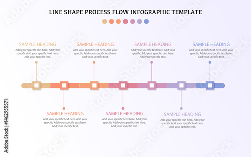 Line shape infographics template design, Infographic Line Shapes Vectors, Infographic with options