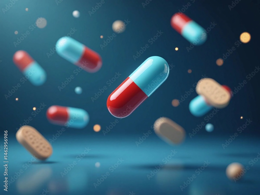 Elegant abstract background featuring floating medical capsules for Nurses Day celebration Elegant abstract background featuring floating medical capsules for Nurses Day celebration