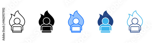Hard Work Icon Set With Multiple Style Collection 
