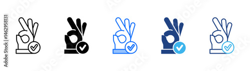 Ok Icon Set With Multiple Style Collection 