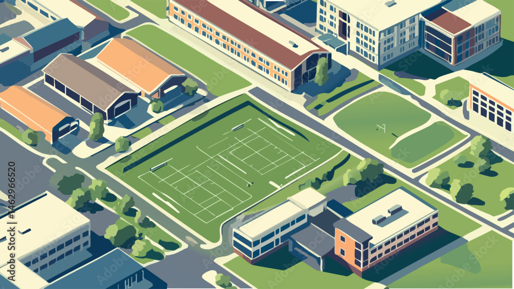 School Campus with Multiple Classrooms and Green Areas.eps School Campus with Multiple Classrooms and Green Areas.eps