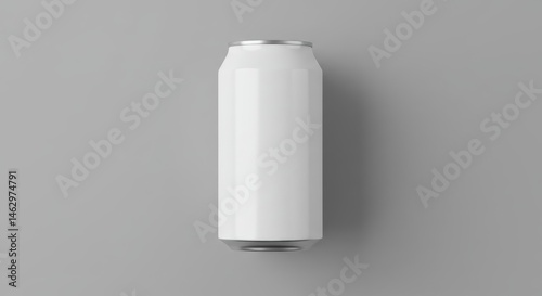 White Soda Can on Gray Background