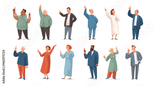 Election candidate gestures set simple vector on white background  -  