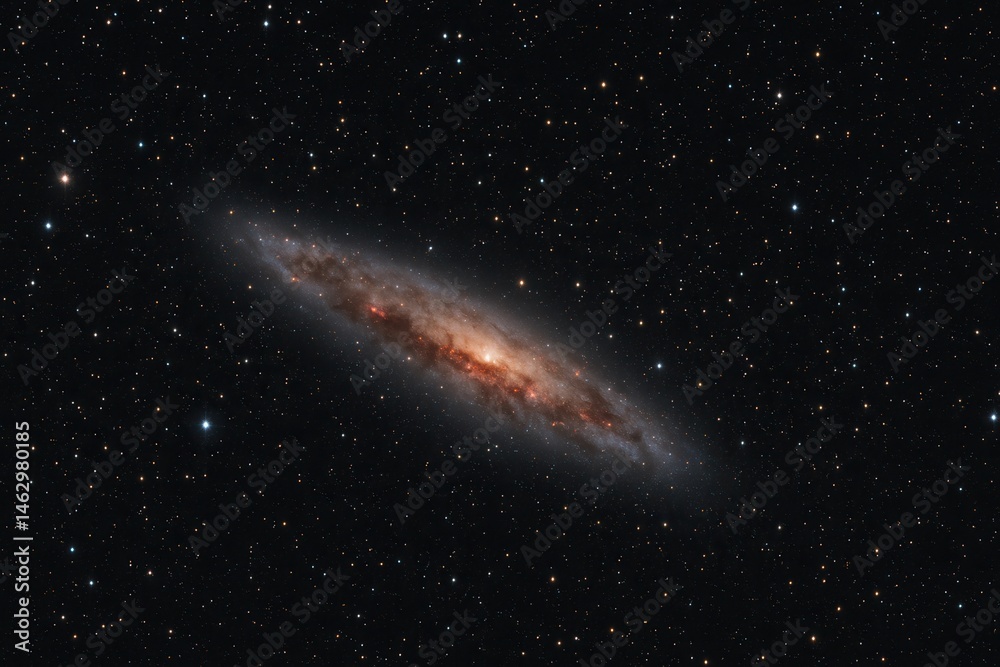 Messier 108 galaxy shining in the immensity of the universe