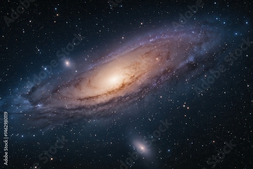 Obraz na płótnie Andromeda Galaxy shining in the dark universe with bright stars around w salonie