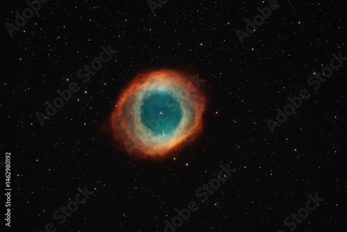 Obraz na płótnie Helix Nebula shining in the vastness of space with countless stars w salonie