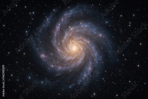 Obraz na płótnie Messier 101 galaxy shining in the dark universe w salonie