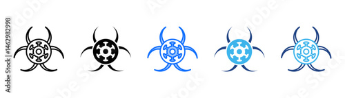 Biohazard Icon Set With Multiple Style Collection 