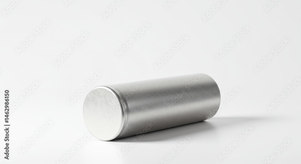 Metal Container Silver Cylindrical Metal Container Silver Cylindrical