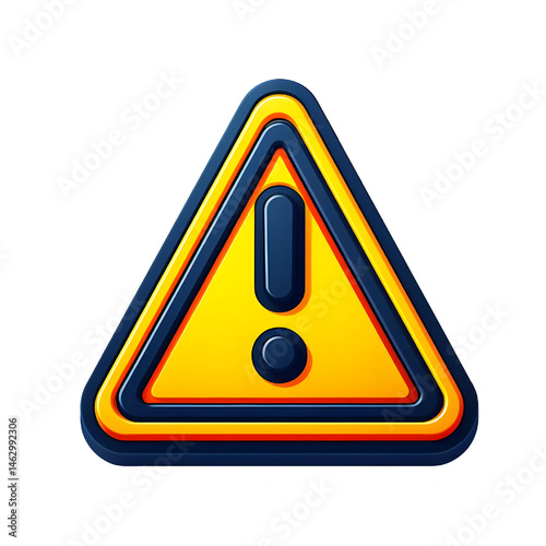 Warning sign PNG icon 3d isolated on white background alert danger 