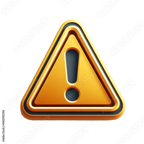 Warning sign PNG icon 3d isolated on white background alert danger 