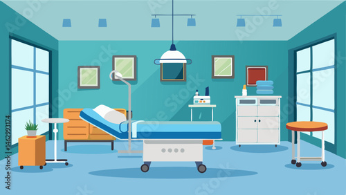 A spacious and wellstocked recovery room for patients to rest and recuperate after .