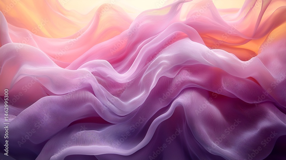 Fototapeta premium Abstract pastel pink and purple fabric waves.