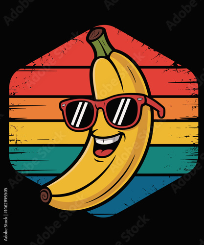 Retro Cool Banana funny banana lovers