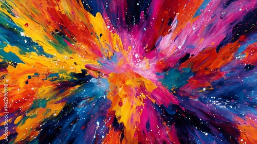 Wallpaper Mural Vibrant explosion of vivid colors, an abstract artistic masterpiece that is a sight to behold Torontodigital.ca