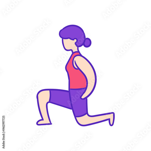 Hand Drawn Lunges Workout Illustration