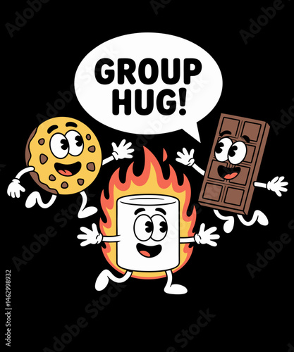 Vintage Group Hug funny camping lover