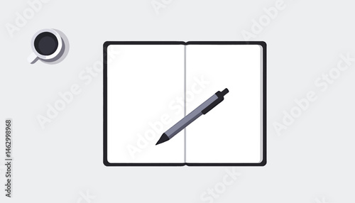 Workspace_Flatlay_Notebook_Pen_Coffee_Cup_Minimalist_Design_Creative_Writing_Blank_Page_Mockup_Inspiration_Planning_Brainstorming_Ideas_Productivity_Concept