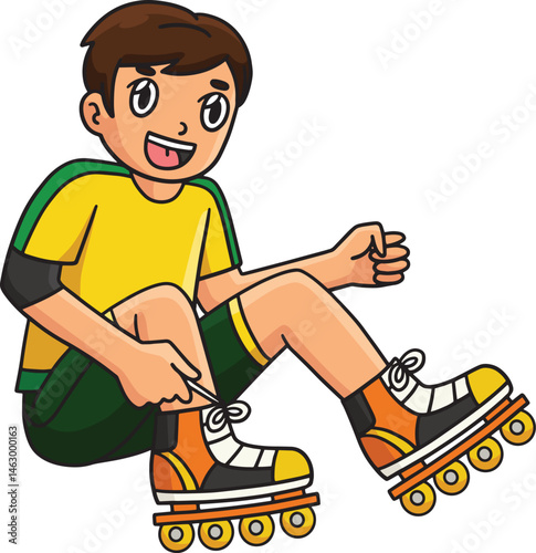 Inline Skater Wearing Skating Shoes Clipart 
