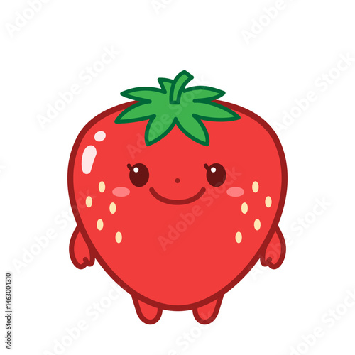 かわいいいちごのキャラクターイラスト