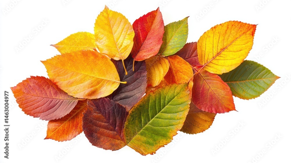 Autumn leaves cluster, vibrant hues Autumn leaves cluster, vibrant hues
