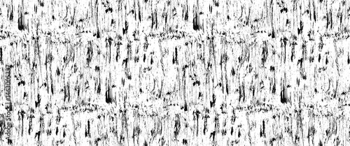 Black and white seamless pattern with grunge textured striped brush strokes ink spray. Abstract monochrome stripes and drop blobs print for textile design, wrapping paper, surface texture