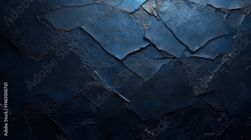 Obraz na płótnie dark blue cracked textured surface with irregular patterns and rough peeling layers creating a rugged abstract background w salonie
