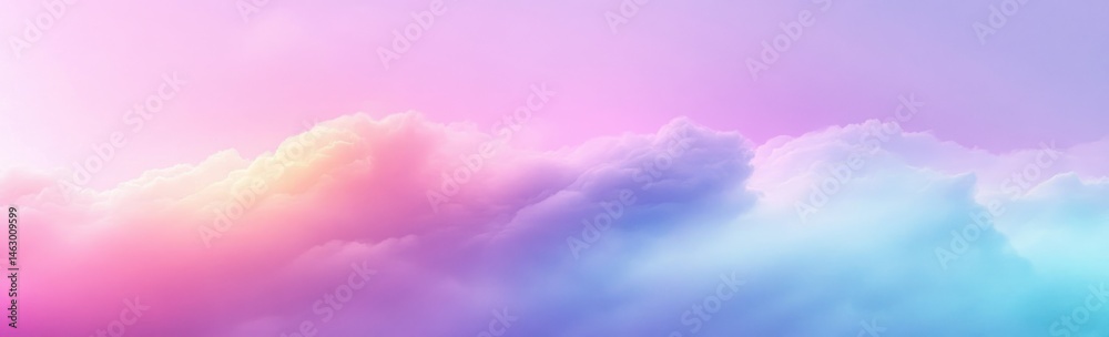 Soft, colorful clouds blending shades of pink, purple, and blue under a gentle, calming sky at sunrise or sunset