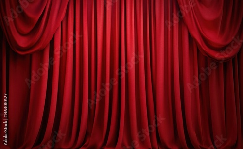 Obraz na płótnie Rich red theater curtains closed tightly creating an elegant and dramatic atmosphere w salonie