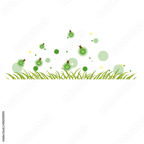Fireflies with grass