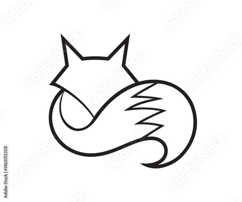 Creative fox silhouette logo vector symbol design icon