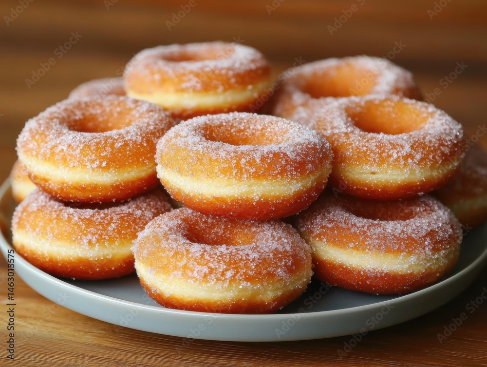 Delicious Sugar-Coated Donuts - Homemade Bakery Treat Delicious Sugar-Coated Donuts - Homemade Bakery Treat