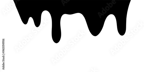 Black Liquid Flowing, spilled, drop, splash, leak concept vector paint drops icon.  Ink drip and black Melt Drips.  vector illustration.