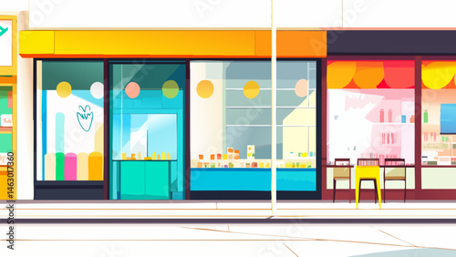 Retail Shop with Bright Signage and Open Entrance